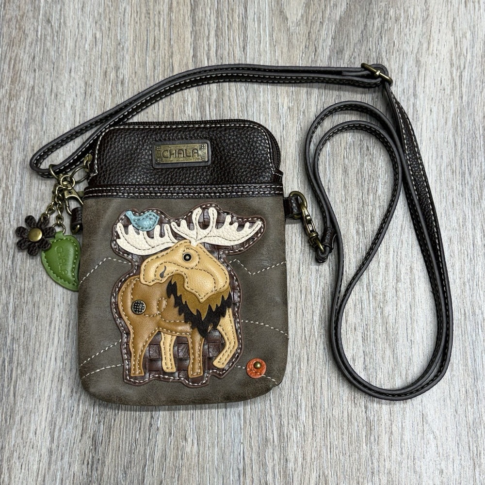CHALA Cellphone Crossbody Exotic Animals Wildlife Moose Purse Adjustable Strap